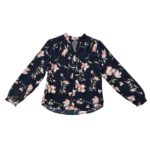 Koszula damska kwiatowa EU38 M granatowa Kwiaty Easy Zone - zdjęcie 1