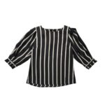 Koszula damska Easy Zone, czarna w paski, rozmiar M EU38 - zdjęcie 3