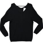 Długi Sweter damski Greenpoint, czarny, rozmiar EU42 XL - zdjęcie 2