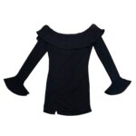 Pretty Little Thing Czarna Sukienka z Falbankami M 38 EU - zdjęcie 2