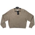 HM Damski Beżowy Sweter V-neck S 36 EU - zdjęcie 1