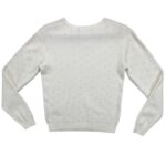 Damski Sweter MS, Biały z Ozdobami, Rozmiar XS Cyrkonie - zdjęcie 3