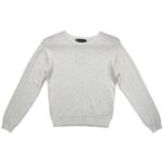 Damski Sweter MS, Biały z Ozdobami, Rozmiar XS Cyrkonie - zdjęcie 1