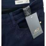 MS Damskie Granatowe Spodnie z Cyrkoniami L 40 EU - zdjęcie 4