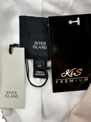 River Island Marynarka Damska Beż Wiskoza Len EU 40 L - zdjęcie 3