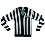 Beetlejuice Sweter Paski Kardigan Unisex Czarny Biały S EU 36 - zdjęcie 1