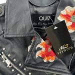 Quiz Czarna Ramoneska z Imitacji Skóry z Motywem Kwiatowym S 36 EU - zdjęcie 2