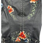 Quiz Czarna Ramoneska z Imitacji Skóry z Motywem Kwiatowym S 36 EU - zdjęcie 4