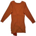 Sukienka Z Marszczeniem Pomarańczowa Błyszcząca - zdjęcie 3