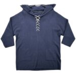 Granatowa Bluza z Kapturem i Sznurkiem z Cyrkoniami M 38 EU - zdjęcie 1