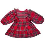 George Sukienka Świąteczna Dziecięca 3 4 Lat Czerwona Krata - zdjęcie 1