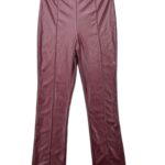 Pretty Little Thing Skórzane Bordowe Spodnie Damskie L 40 EU - zdjęcie 1