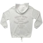 Sian Marie Biała Bluza z Kapturem i Haftowanymi Napisami XS 34 EU - zdjęcie 4