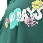 Bershka Damska Bluza z Nadrukiem w Kolorze Butelkowej Zieleni XS 34 EU - zdjęcie 2