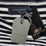 Allsaints Sweter Męski Paski Czarny Biały Large L - zdjęcie 2