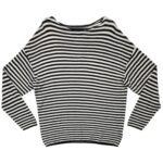 Allsaints Sweter Męski Paski Czarny Biały Large L - zdjęcie 1