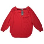 Papaya Weekend Bluzka Czerwona Damska Luźna EU 48 - zdjęcie 1