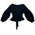 Boohoo Bluzka Damska EU 42 XL Kopertowa Czarna Wiązanie - zdjęcie 4