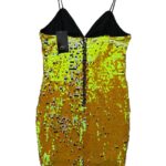 Sukienka Cekinowa Złoty Żółty Wieczorowa Damska - zdjęcie 2
