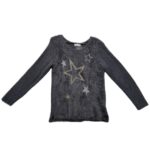 HM Sweter Dziecięcy Puszysty Gwiazdy Szary 158 164 cm - zdjęcie 1