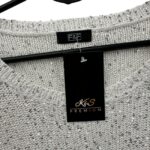 FF Sweter Damski Cekiny Biały Srebrny EU 42 XL - zdjęcie 2