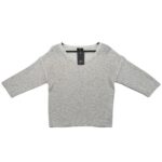FF Sweter Damski Cekiny Biały Srebrny EU 42 XL
