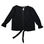 Czarna Damska Wiązana Narzuta z Połyskiem - zdjęcie 1