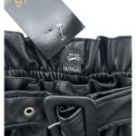 River Island Czarne Skórzane Spodnie z Paskiem 13-14 YRS 158-164 CM - zdjęcie 3