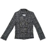 Czarna Marynarka Tweedowa ze Wzorem M 38 EU - zdjęcie 1