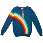Sugarhill Brighton Sweter Damski Niebieski Tęcza  EU 42 XL - zdjęcie 1