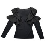 River Island Czarny Sweterek z Falbanami M 38 EU - zdjęcie 3