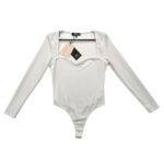Missguided Body Damskie Białe Prążek L 40 EU