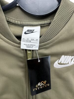 Nike Bluza Dziecięca Khaki Róż Logo 122 128 CM - zdjęcie 3