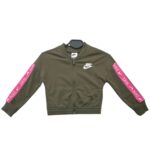 Nike Bluza Dziecięca Khaki Róż Logo 122 128 CM