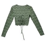 Bershka Zielona Damska Bluzka z Wiązaniem M 38 EU - zdjęcie 3