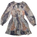Zara Damska Wzorzysta Sukienka z Falbankami M 38 EU