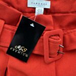 Topshop Pomarańczowe Spodnie z Wysokim Stanem i Paskiem XL 42 EU - zdjęcie 2