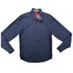 Luke Granatowa Wzorzysta Koszula Męska L 40 EU - zdjęcie 1