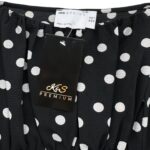 Asos Sukienka Czarna Białe Grochy Bufiaste Rękawy M 38 EU - zdjęcie 2