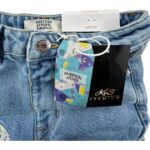 Ambition Apparel Dziewczęce Spodnie Jeansowe w Haftowane Motyle 3 / 4 LAT 98 - 104 CM - zdjęcie 2