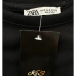 Zara Koszulka T-Shirt Damski Czarna Bawełna S 36 EU - zdjęcie 2