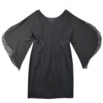 Alba Moda Sukienka Wieczorowa Czarna Szerokie Rękawy L 40 EU - zdjęcie 3