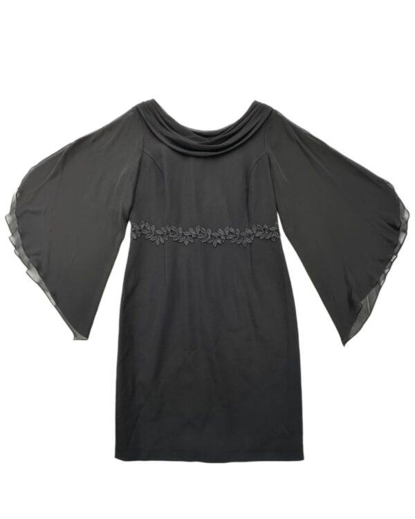 Alba Moda Sukienka Wieczorowa Czarna Szerokie Rękawy L 40 EU