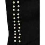 Zara Czarna Koszulka  Prążkowana z Perełkami L 40 EU - zdjęcie 3