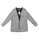 Primark Komplet Marynarka Spodnie Damski Szary Krata XS 34 EU - zdjęcie 2