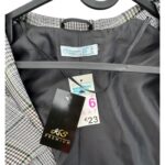 Primark Komplet Marynarka Spodnie Damski Szary Krata XS 34 EU - zdjęcie 3