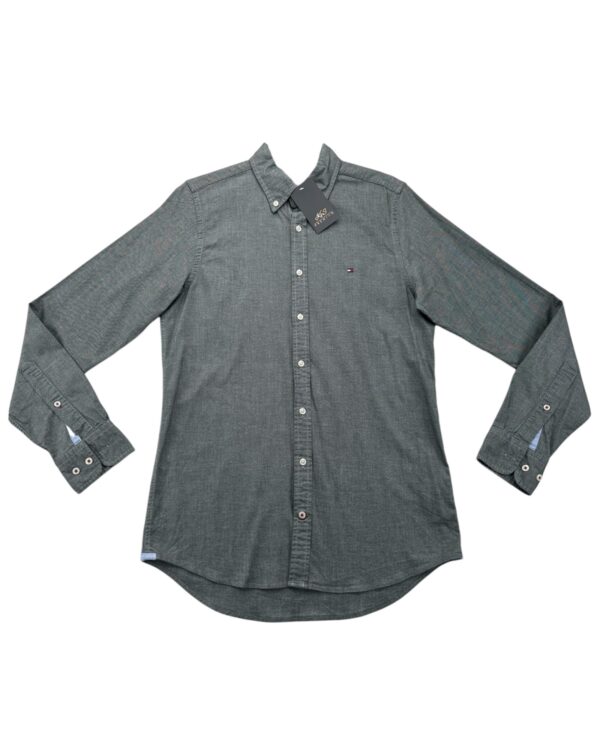 Tommy Hilfiger Koszula Męska Szara Logo S 36 EU