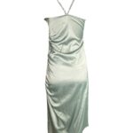Satynowa Sukienka Wieczorowa w Kolorze Miętowym M 38 EU - zdjęcie 2