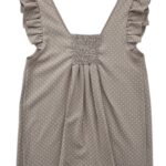 Simplicity Top Bluzka Damska Marszczenie Groszki Beżowa L 40 EU - zdjęcie 3