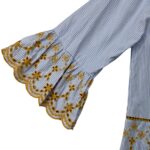 Primark Koszula w Paski z Haftowanymi Detalami XL 42 EU - zdjęcie 2